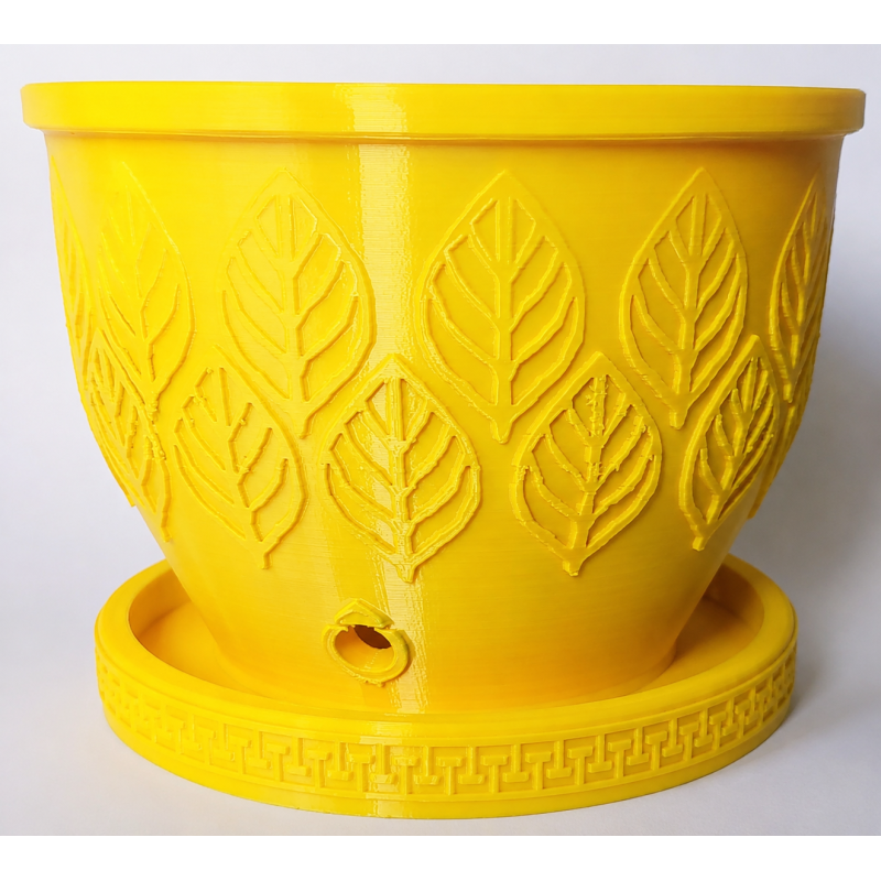 Pot de Fleur Design Jaune avec Soucoupe