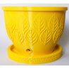 Pot de Fleur Design Jaune avec Soucoupe